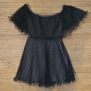 BCBGMaxAzria Black Ruffled Tiered Sundress